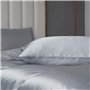 Teamllong Satin Housse de Couette 220x240 Gris, 3 Pièces Couleur Pure Satinée Parure de Lit Adulte 2 Personnes Luxe Lisse Doux S