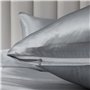 Teamllong Satin Housse de Couette 220x240 Gris, 3 Pièces Couleur Pure Satinée Parure de Lit Adulte 2 Personnes Luxe Lisse Doux S