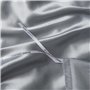 Teamllong Satin Housse de Couette 220x240 Gris, 3 Pièces Couleur Pure Satinée Parure de Lit Adulte 2 Personnes Luxe Lisse Doux S