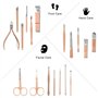 Gentpovth Kit de manucure coupe-ongles 18 en 1, Trousse Manucure Femme et Hommes, outils professionnels de soins des ongles en A