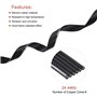 sourcing map 24AWG Silicone Ruban Câble 6Broche 24 Jauge Plat Câble Souple Silicone Fil 1.5m/5ft Noir Toronné Étain Cuivre Fil