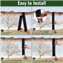 Mkitnvy Sangle Hamac, 2 x 150 cm Sangle Balancoire Arbre avec Mousquetons et Anneaux en D, 2 Protection d'arbre, Fixation Hamac 