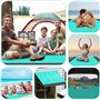 Tapis de Plage Imperméable 250 x 200cm, Natte de Plage, Couverture de Plage Grande, Serviette de Plage Anti Sable avec 4 Clous F