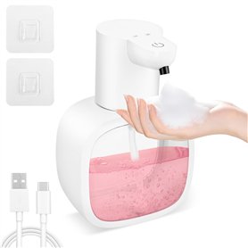 VFANDV 500ml Distributeur Savon Mousse USB Rechargeable Distributeur Savon Automatique