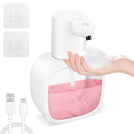VFANDV 500ml Distributeur Savon Mousse USB Rechargeable Distributeur Savon Automatique