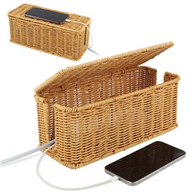 VFANDV Boîte D'organisation des Câbles en Rotin