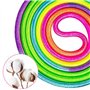Lot de 2 cordes à sauter réglables pour enfants, 260 cm, avec poignée en bois et corde à sauter arc-en-ciel, corde à sauter pour