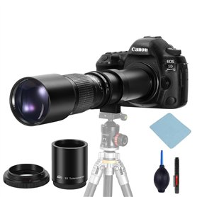 JINTU 500mm-1000mm f/8 Téléobjectif SLR caméra Manuel Focus Compatible avec T8i/T7i/T7/T6/T3i/T2i/4000D/850D/SL3/SL2 77D