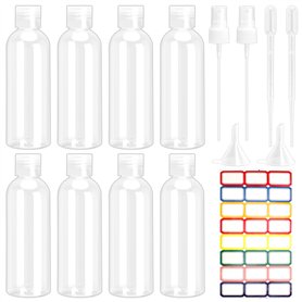 Bouteilles de Voyage 8 Pcs Ensemble de Flacons Vide de Voyage 100ml Flacons de Voyage Transparent Anti-Fuite Rechargeables Boute
