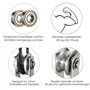 Poulie avec 2 Roulements, Poulie pour Cable, 34mm Poulie Inox 304