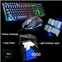 Clavier de Jeu USB rétroéclairé Arc-en-Ciel Filaire+Souris de Jeu LED Arc-en-Ciel Optique à 6 Boutons 2400 DPI+Casque de Jeu sté