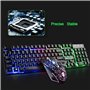 Clavier de Jeu USB rétroéclairé Arc-en-Ciel Filaire+Souris de Jeu LED Arc-en-Ciel Optique à 6 Boutons 2400 DPI+Casque de Jeu sté