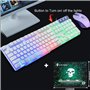 Clavier de Jeu USB rétroéclairé Filaire+Souris de Jeu LED Arc-en-Ciel Optique à 6 Boutons 2400 DPI+Casque de Jeu stéréo+Haut-par