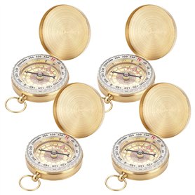 Lot de 4 boussoles d'extérieur en laiton : chiffres lumineux