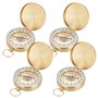 Lot de 4 boussoles d'extérieur en laiton : chiffres lumineux