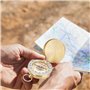 Lot de 4 boussoles d'extérieur en laiton : chiffres lumineux, boussole de poche, boussole étanche, outils de navigation boussole