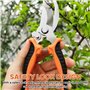 Lot de 4 sécateurs de jardin en acier inoxydable - Sécateur à rosier, sécateur à poignée de blocage, ciseaux pour bonsaï, sécate