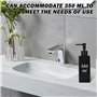 SPORWAY Distributeur de savon noir moderne avec 2 pompes puissantes, 350 ml, distributeur de savon pour cuisine, salle de bain, 