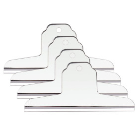 Lot de 4 pinces à papier extra larges en acier inoxydable argenté pour planche à dessin