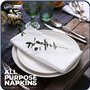 LivinEase Serviettes en tissu en coton - Lot de 12 serviettes de table Blanc Pur - 100% coton 46 x 46 cm Serviettes en tissu sur
