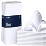 LivinEase Serviettes en tissu en coton - Lot de 12 serviettes de table Blanc Pur - 100% coton 46 x 46 cm Serviettes en tissu sur