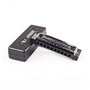 Harmonica Senior Bruce Harmonica 10 trous avec étui en laiton et acier inoxydable Argenté D