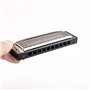Harmonica Senior Bruce Harmonica 10 trous avec étui en laiton et acier inoxydable Argenté D