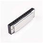 Harmonica Senior Bruce Harmonica 10 trous avec étui en laiton et acier inoxydable Argenté D