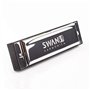 Harmonica Senior Bruce Harmonica 10 trous avec étui en laiton et acier inoxydable Argenté D