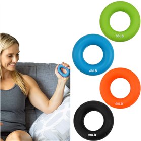 CAREDGO 4 PCS Exerciseur de Doigts en Silicone Musculation Main Hand Grip 30/40/50/60LB Entraîneur de Force de Préhension Muscul