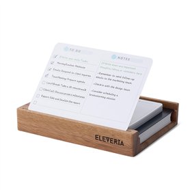 ELEVERIA® Support de liste de choses à faire en noyer | Organiseur de bureau pour notes
