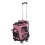 Sac à Dos pour Chat avec Roues Sac de Transport pour Chiot avec Filet Respirant et Ventilateur Cages pour Animaux Pliables sur C