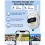 nicezing 4MP QHD Camera Surveillance WiFi Exterieure avec Gratuit Carte 32G, 360° Suivi Automatique IP Camera, Vision Nocturne C