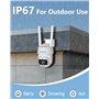 nicezing 4MP QHD Camera Surveillance WiFi Exterieure avec Gratuit Carte 32G, 360° Suivi Automatique IP Camera, Vision Nocturne C