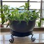 Support de Plante En Pot de Fer, 9.1*2.6inch Support à Fleurs en Fer Forgé, Supports Pour Plantes, Support à Fleurs Rond, pour J