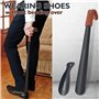 ZOMAKE Chausse Pied Metal 2Pcs - 58cm Grand Chausse-pieds Long Manche Métal Chausse Pieds avec Cuir,19cm Chaussé Pied Facile à U