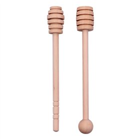 Zhongtou 2 Pièces Cuillere a Miel en Bois avec 16 cm de Long Manche en Bois Cuillère à Miel Barre d'agitation pour Pot Distribut