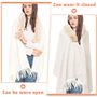 YBCCBY Poncho Châle Femme, Cape Hiver Ouvert Avec Franges Elégante, Grande Echarpe Tricotée Avec Col de Fourrure Pour Automne Hi