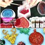 JEMESI Holographique Grosses Paillettes, 12 Couleurs Paillettes de Corps pour le Visage, Cosmetic Craft Glitter Set pour Résine,