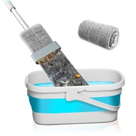 Hometimestore Balai serpillère avec seau pliable avec fonction d'essorage