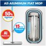 Hometimestore Balai serpillère avec seau pliable avec fonction d'essorage, balai plat en microfibre, kit complet pour tous les s