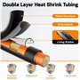 Lot de 100 Gaine Thermorétractable 90 mm, Kit de Tubes Thermorétractables 4:1 avec Adhésif, Gaine Thermorétractable Imperméable 