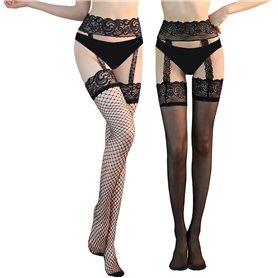 DGUSO 2 Pièces Bas pour Porte-Jarretelles Femme Collant Porte Jarretelle Convient à tous Styles de Vêtements(Noir/Taille Unique)