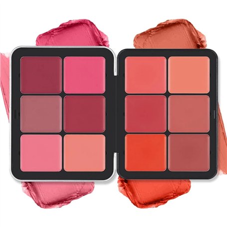 BSMKCL Palette de fard à joues 12 couleurs - Longue tenue