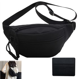 Sac banane en velours côtelé pour femme - Petit sac banane réglable - Avec 1 porte-carte - Convient pour les sports de plein air
