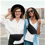 Sac banane en velours côtelé pour femme - Petit sac banane réglable - Avec 1 porte-carte - Convient pour les sports de plein air
