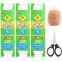3 Pièces 5m Peche Carpe Accessoires avec Ciseaux PVA Larges Accessoires de Pêche à la Carpe Sacs de Filet Soluble dans l'eau PVA