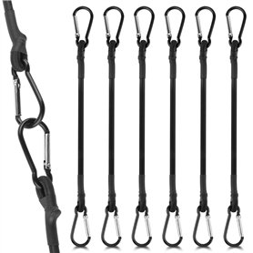6X Tendeurs Elastique avec Mousqueton 30CM Corde Elastique avec Crochets Attache Bache Tendeur Voile Ombrage 100% Latex