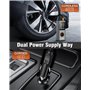 Gonfleur de pneu portable pour voitures/vélos/balles, pompe à air pour pneus de voiture avec double alimentation, pompe à pneu d