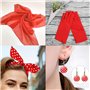 Makoto Nobu Années 50 Costume Accessoires,5 Pcs Accessoire Année 50 Femme,Bandeau à Pois Mousseline Bandana Boucles d'oreilles L
